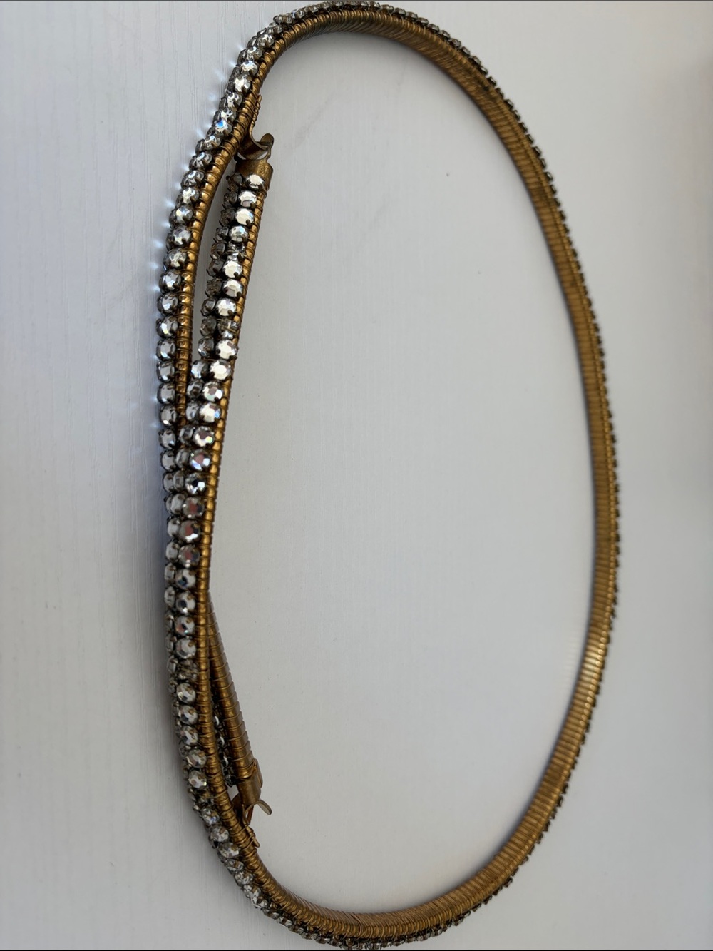 Vintage Gold Tone Rhinestone Belt